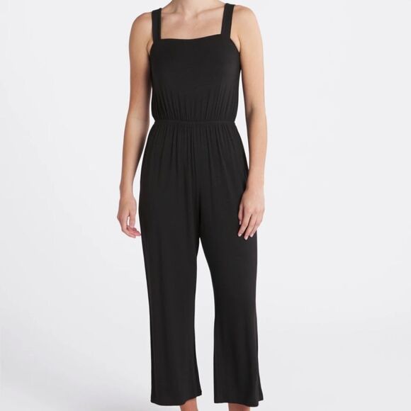 MARKET & SPRUCE SL Back Cutout Cropped Jumpsuit Black M Stitch Fix NWT - Picture 1 of 9